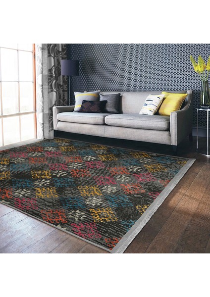 Otantik Zeminde Örme Motifli Kilim Desenli Eskitme Motifli Vintage Dijital Baskılı Makinede Yıkanabilir Kaymaz Taban Saçaklı Halı fiyatları