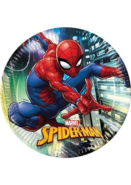 Dzc Kuzenler Avm Spiderman Tabak 23 cm 8 Adet Parti Eğlence Doğum Günü Malzemeleri