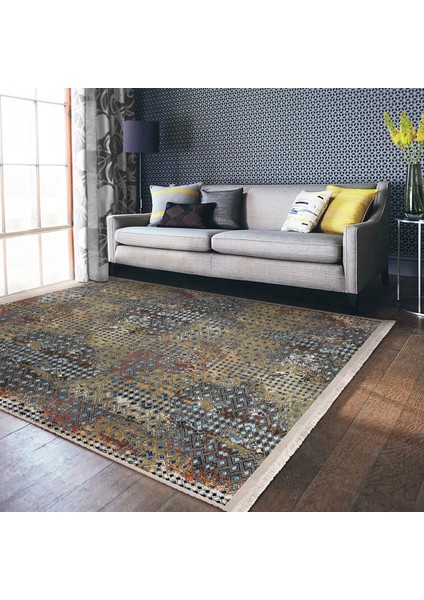 Otantik Zeminde Eskitme Motifli Antik Desenli Eskitme Motifli Geometrik Koridor & Antre Balkon Dijital Baskılı Makinede Yıkanabilir Kaymaz Taban Saçaklı Halı modelleri