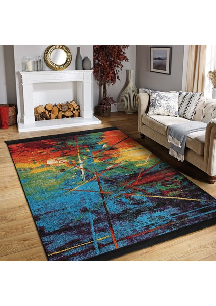 Kanvas Zeminde Yağlı Boya Motifli Modern Sanat Desenli Modern Yatak Odası Dış Mekan & Outdoor Dijital Baskılı Makinede Yıkanabilir Kaymaz Taban Saçaklı Halı fiyatları
