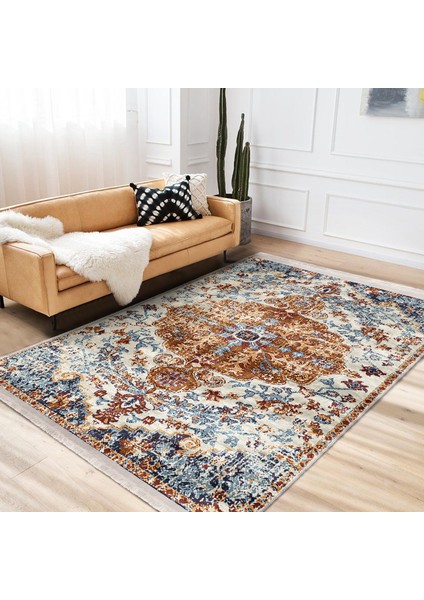Kırmızı Zeminde Kilim Motifli Iran Desenli Eskitme Motifli Avangarde Dijital Baskılı Makinede Yıkanabilir Kaymaz Taban Saçaklı Halı modelleri