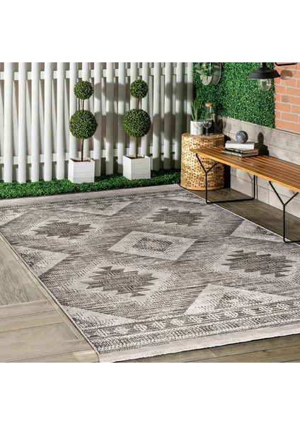 Krem - Kahverengi Zeminde Otantik Motifli Kilim Desenli Vintage Geometrik Yatak Odası Koridor & Antre Dijital Baskılı Makinede Yıkanabilir Kaymaz Taban Saçaklı Halı fiyatları