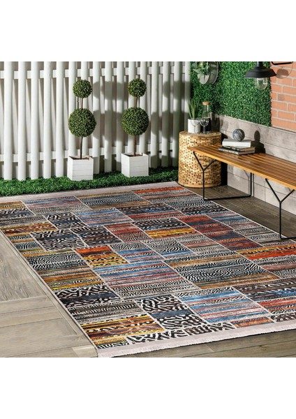 Eskitme Zeminde Patchwork Motifli Geleneksel Desenli Vintage Klasik Dijital Baskılı Makinede Yıkanabilir Kaymaz Taban Saçaklı Halı fiyatları