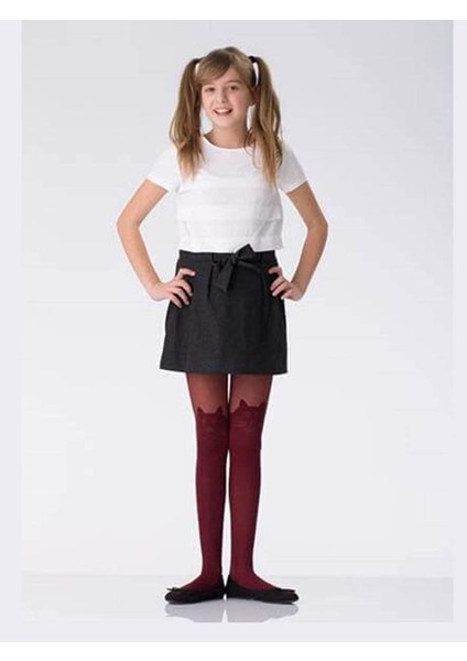 Kedili Çocuk Külotlu Çorap 11 13 Yaş