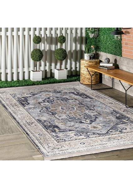 Antika Zeminde Osmanlı Motifli Dokuma Desenli Etnik Motifler Eskitme Motifli Yatak Odası Dış Mekan & Outdoor Dijital Baskılı Makinede Yıkanabilir Kaymaz Taban Saçaklı Halı