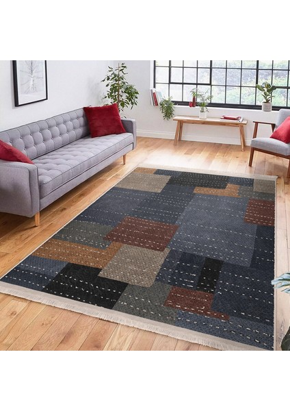 Çok Renkli Zeminde Dokuma Halı Motifli Patchwork Desenli Geometrik Sade & Şık Koridor & Antre Banyo Dijital Baskılı Makinede Yıkanabilir Kaymaz Taban Saçaklı Halı fiyatları