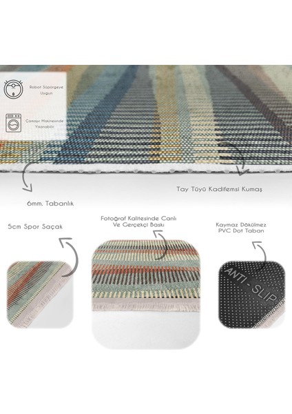 Patchwork Zeminde Örme Motifli Kilim Desenli Klasik Dijital Baskılı Makinede Yıkanabilir Kaymaz Taban Saçaklı Halı fırsatları