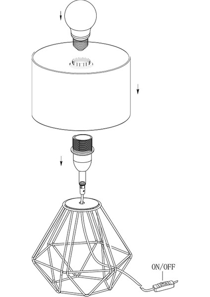 95788 Carlton 2 Abajur, Pirinç/siyah indirimleri