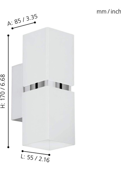 Passa Tavan Duvar Armatürü 2X3W GU10-LED EN:5,5CM-YÜKSEKLIK:17CM-MONTAJ Çıkıntısı:8,5cm- Ampul Dahil fiyatları