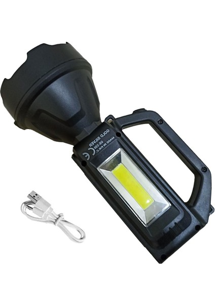 Gold Silver GS230 Şarjlı USB LED El Feneri Kamp Spor Lambası 7 W