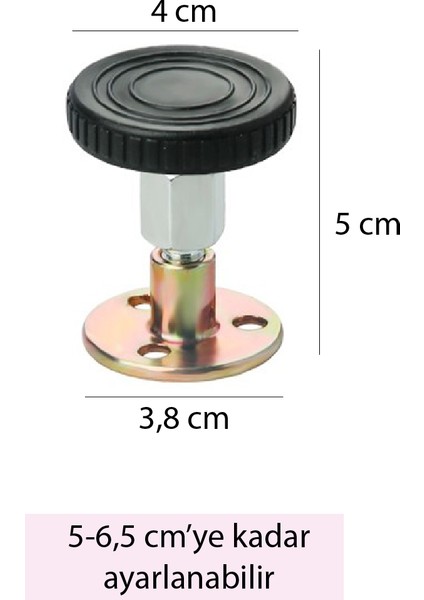 Yatak Baza Başlık Sabitleme Aparatı Ses Önleyici Eşya Sabitleme Aparatı 2 Adet (5-6,5 Cm)