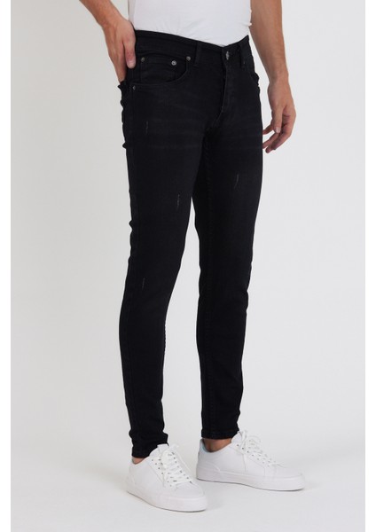 Erkek Jeans Skinny Fit Likralı Black Tırnaklı fırsatları