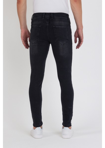 Erkek Jeans Skinny Fit Likralı Antrasit Tırnaklıı fiyatları