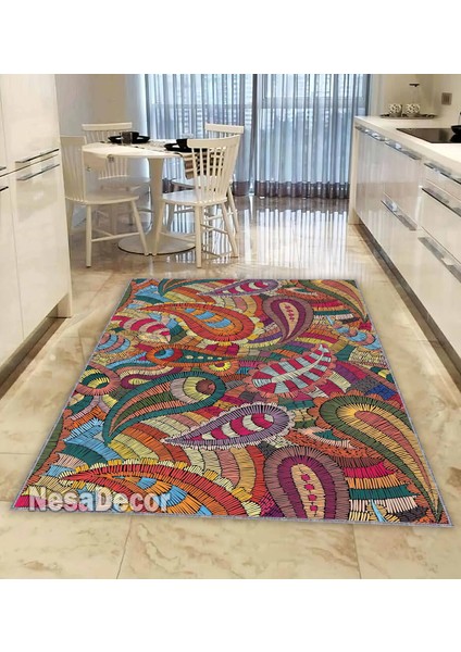 Şönil Kilim Desenli Modern Halı Salon Halısı Mutfak Halısı ve Yolluk