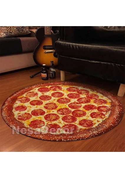 Pizza Desen Halısı Hd Kalite Dijital Baskı Yuvarlak Mutfak Halısı fiyatları