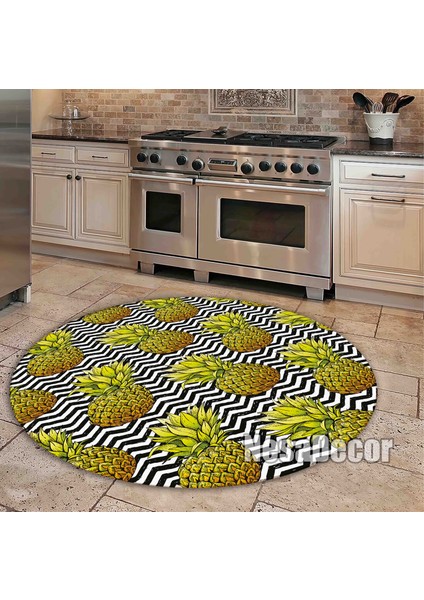 Nesadecor Ananas Desenli Mutfak Halısı Hd Kalite Dijital Baskı Dokuma Taban fırsatları
