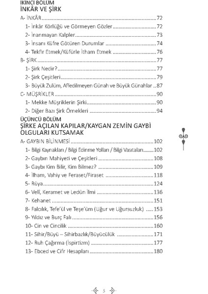 Tevhid Inancı ve Şirke Açılan Kapılar / Nevzat Yüksel: Anadolu Ay Yayınları