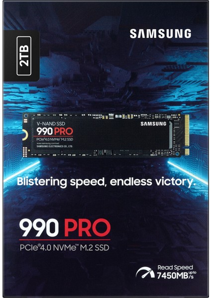 2TB SAMSUNG 990 PRO 7450/6900MB/s M.2 NVMe MZ-V9P2T0BW (Resmi Distribütör Garantili)