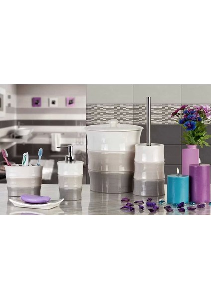 Elly Banyo Seti Porselen Malzemeden Modern Tasarım 5 Parça Şık Renkler