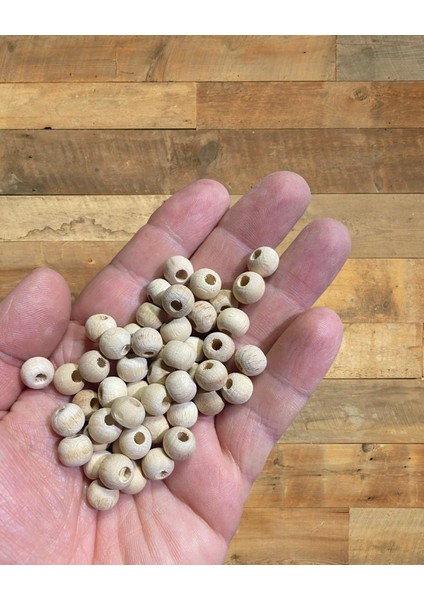 10 mm Ahşap Boncuk 100 Gram