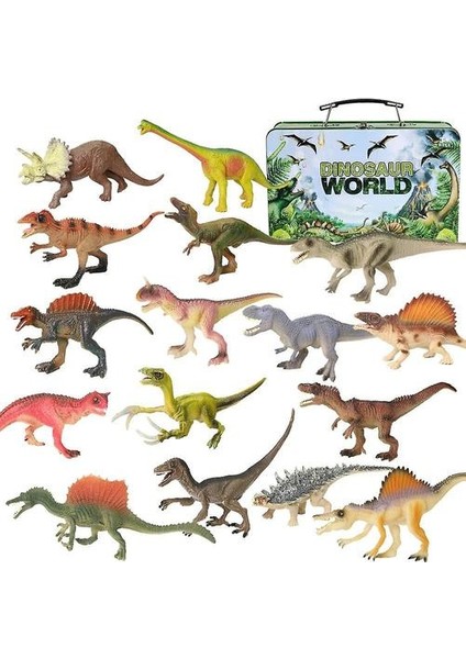 1Takım Katı Dinozor Modeli Demir Kutulu Dinozor Oyuncak (Yurt Dışından)