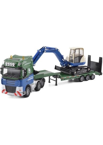 Alaşım 1:50 Ekskavatör Modeli ile Konteyner Taşıyıcı(Yurt Dışından)