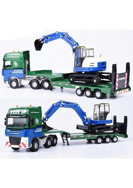 Alaşım 1:50 Ekskavatör Modeli ile Konteyner Taşıyıcı(Yurt Dışından)