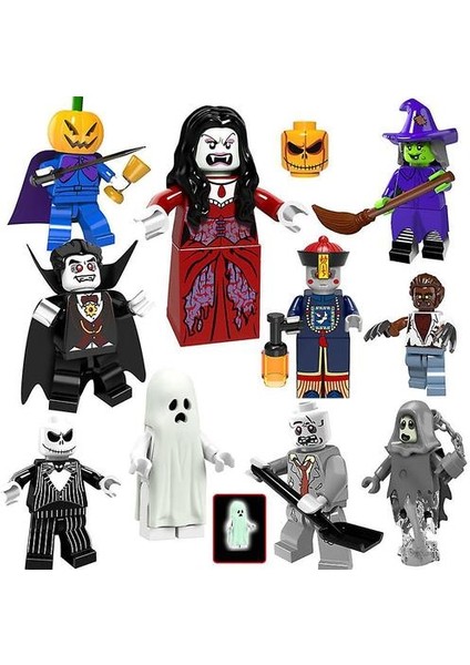 10 Cadılar Bayramı Yapı Taşları Minifigure Kabak Hayalet (Yurt Dışından)