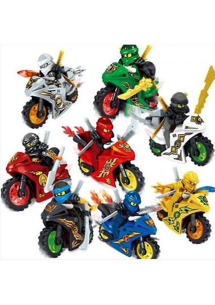 8 Adet Motosiklet Ninjago Mini Rakamlar(Yurt Dışından)