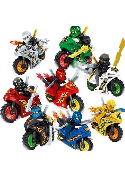 8 Adet Ninjago Motosiklet Seti Minifigures Mini Rakamlar (Yurt Dışından)