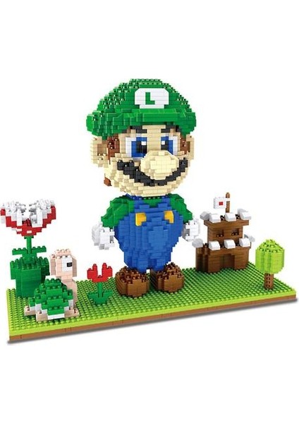 Süper Mario Luigi Yapı Taşları Bulmaca Mikro 3D Rakamlar Eğitim Tuğla Oyuncaklar(Yurt Dışından)