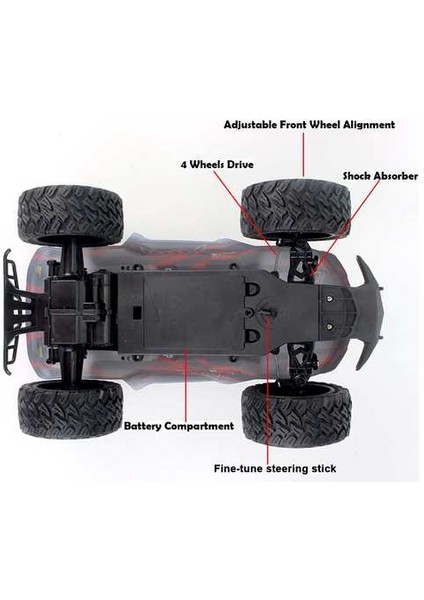 2WD 1/14 60 Km / S Yüksek Hızlı Elektrikli Uzaktan Kumanda Araba(Yurt Dışından)