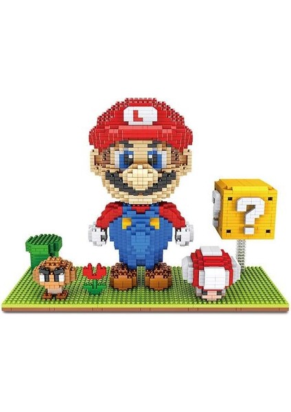 Süper Mario Yapı Taşları Bulmaca Mikro 3D Rakamlar Eğitim Tuğla Oyuncaklar(Yurt Dışından)