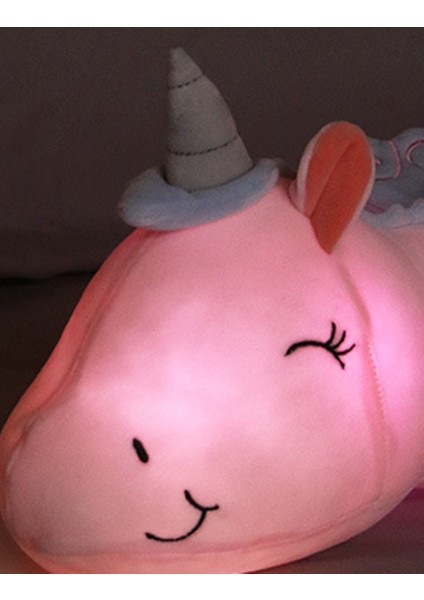 60 cm Sevimli LED Işık Unicorn Yastık Unicorn Peluş Oyuncaklar G(Yurt Dışından)