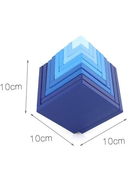 Çocuk Ahşap Gökkuşağı Küp Blokları Oyuncak (Yurt Dışından)