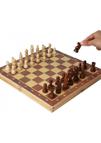 Çocuklar ve Yetişkinler Için Manyetik Ahşap Satranç Seti(Yurt Dışından)