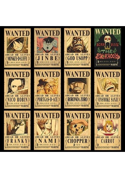 Takım Anime Vintage Poster Luffy Zoro Hasır Şapka (Yurt Dışından) modelleri