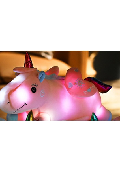 50 cm Sevimli LED Işık Unicorn Yastık Unicorn Peluş Oyuncaklar(Yurt Dışından)