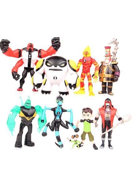 9 Adet Ben 10 Omnitrix Şekil Canavar Aydınlık Koleksiyon Model Bebek Oyuncak(Yurt Dışından)