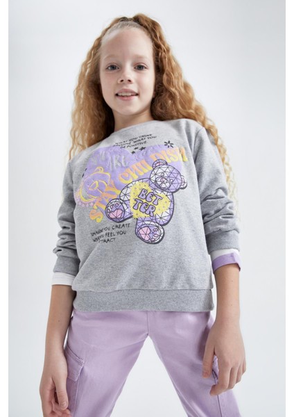 Kız Çocuk Bisiklet Yaka Sweatshirt Z1964A622WN