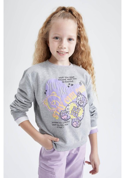 Kız Çocuk Bisiklet Yaka Sweatshirt Z1964A622WN modelleri