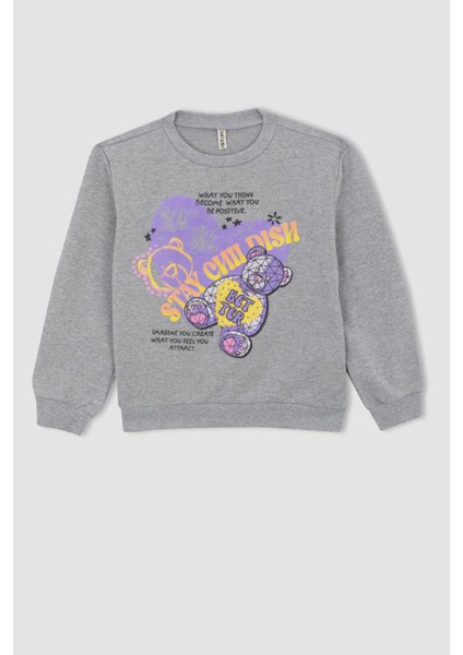 Kız Çocuk Bisiklet Yaka Sweatshirt Z1964A622WN indirimleri
