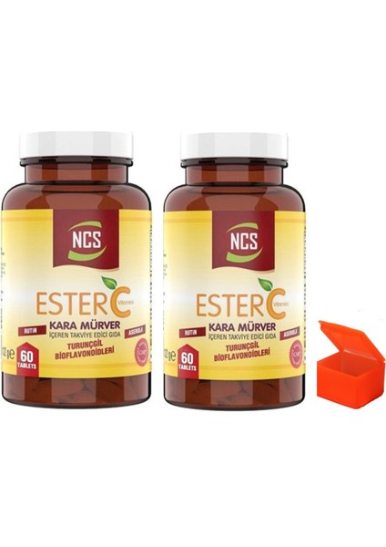 Ester C Vitamin 1000 Mg Kara Mürver 2 Kutu 120 Tablets + Hap Kutusu