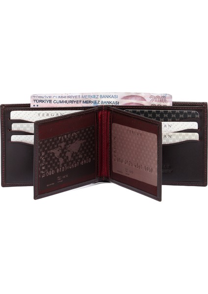 Bordo Deri Erkek Cüzdanı 001499F8W