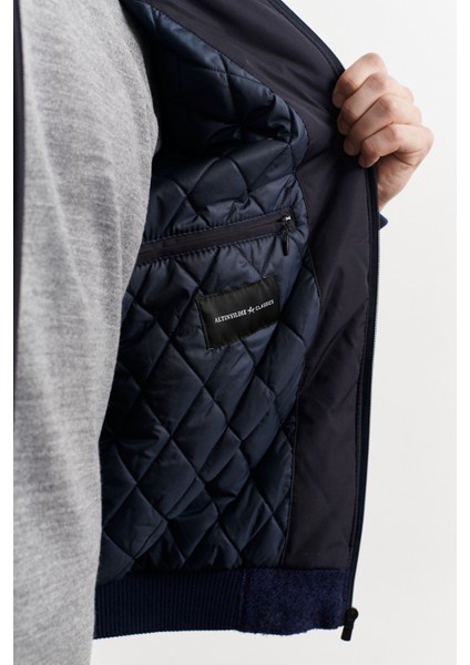 ALTINYILDIZ CLASSICS Erkek Lacivert Standart Fit Normal Kesim Kürklü Dik Yaka Mont indirimleri