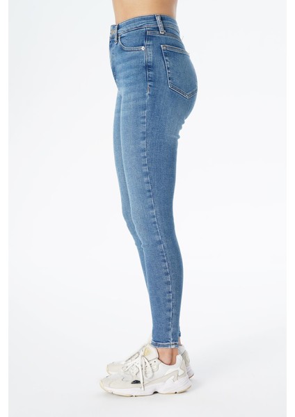 Judy Açık Mavi Yüksek Bel Fermuarlı Skinny Fit Jean Pantolon C 4521-163