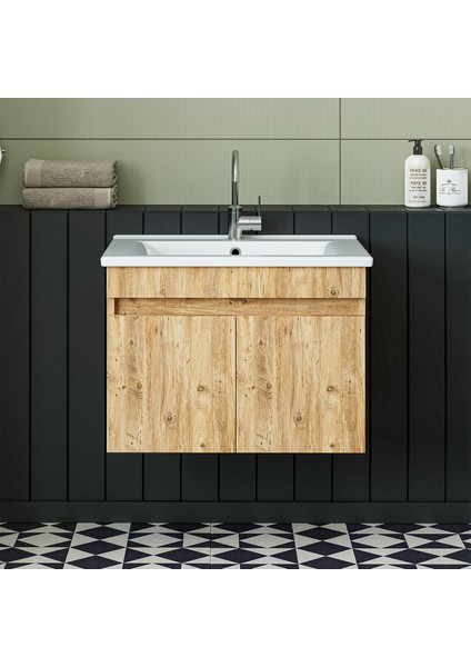 Lavabolu Atlantik Mat Mdf 65 cm Banyo Alt Dolabı