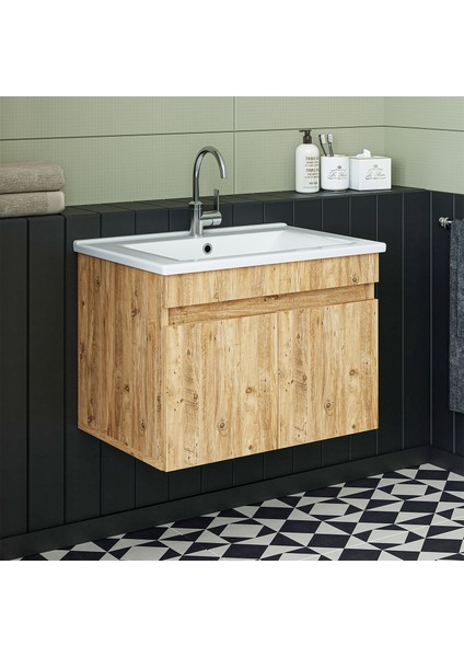 Lavabolu Atlantik Mat Mdf 65 cm Banyo Alt Dolabı modelleri