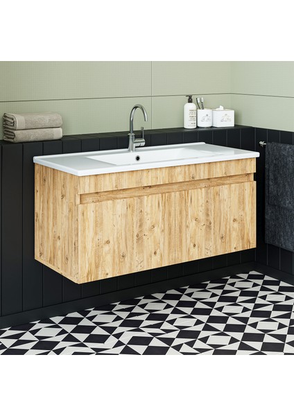 Lavabolu Atlantik Mat Mdf 100 cm Banyo Alt Dolabı modelleri