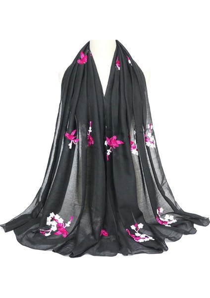 Vintage Halk Nakışlı Eşarp Sanat Pamuk Keten Plaj Şal(Yurt Dışından)